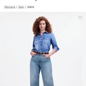 Madewell jeans curvy perfect vintage wide leg size 30